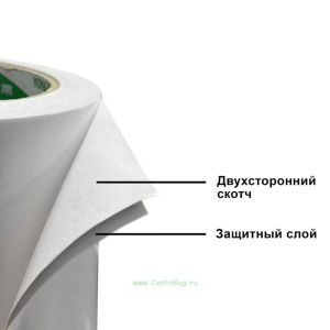 Широкоформатная клейкая лента, двухсторонний скотч
