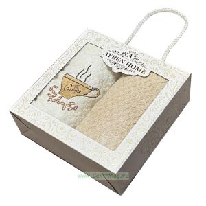 Подарочный набор полотенец Ayben Home, 2 шт. Кофейный