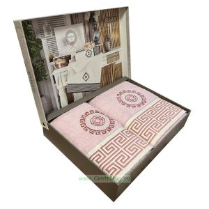 Набор махровых полотенец Rebeka в кейсе, пудровый