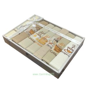 Подарочный набор кухонных полотенец Lotus Home, 7 шт, кофе 3