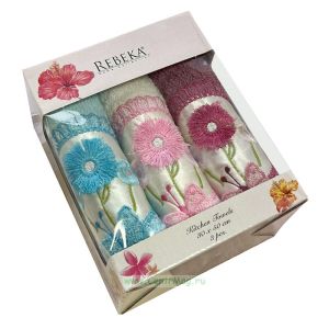 Набор полотенец Rebeka, 3 шт, астры