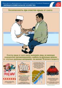 Комплект плакатов Безопасность при очистке крыш от снега (2 листа)