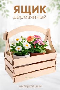 Деревянный ящик универсальный, 15 х 17 х 8 см, натуральный