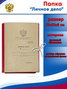 Папка красная Личное дело с гербом России, 23х31х5 см
