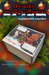 Новогодняя коробка для подарков. Посылка от Деда Мороза №13