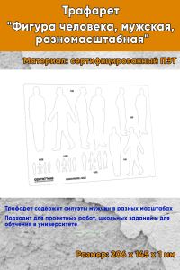 Трафарет Фигура человека, мужская, разномасштабная