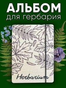 Альбом для гербария и коллекционирования трав, цветов и растений Листопад с калькой