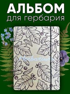 Альбом для гербария и коллекционирования трав, цветов и растений Осенний листопад с калькой