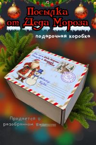 Новогодняя коробка для подарков. Посылка от Деда Мороза №10