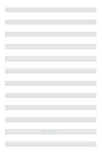 Тетрадь для нот. Страница с 12 нотными станами (72 страницы)