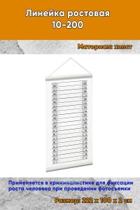 Линейка ростовая 10-200