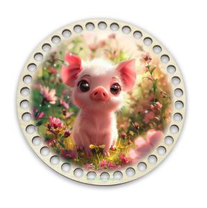 Донышки для вязания, заготовки для рукоделия, дно корзин, 14,8 см, круги, 8 мм, хрюша