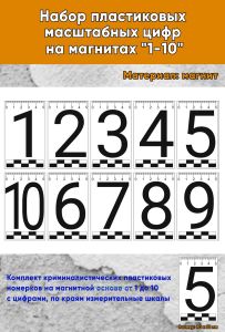 Набор пластиковых масштабных цифр на магнитах 1-10