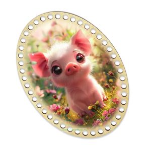 Донышки для вязания, заготовки для рукоделия, дно корзин, 19,8 х 14,8 см, овальные, 8 мм, хрюша