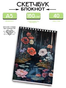 Скетчбук Цветы в темном лесу