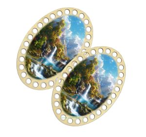 Донышки для вязания, заготовки для рукоделия, дно корзин, 14,8 х 9,8 см, овальные, водопад