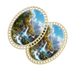 Донышки для вязания, заготовки для рукоделия, дно корзин, 19,8 х 14,8 см, овальные, водопад