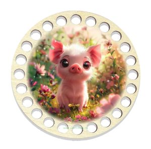 Донышки для вязания, заготовки для рукоделия, дно корзин, 9,8 см, круги, 9 мм, хрюша