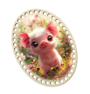 Донышки для вязания, заготовки для рукоделия, дно корзин, 19,8 х 14,8 см, овальные, 9 мм, хрюша