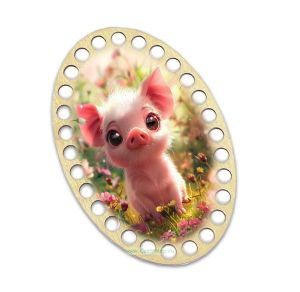 Донышки для вязания, заготовки для рукоделия, дно корзин, 14,8 х 9,8 см, овальные, 9 мм, хрюша