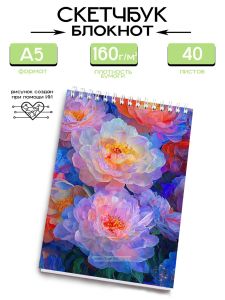 Скетчбук Неоновый пион