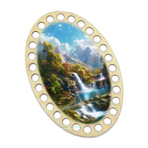 Донышки для вязания, заготовки для рукоделия, дно корзин, 14,8 х 9,8 см, овальные, 9 мм, водопад