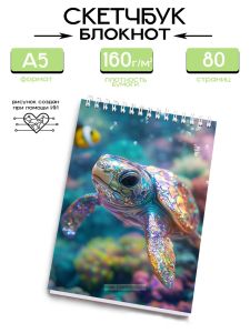 Скетчбук Блестяшка-черепашка, А5