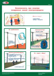 Комплект плакатов Безопасность при осмотре высоковольтных воздушных линий электропередачи и трансформаторных подстанций (2 листа, ламинат)
