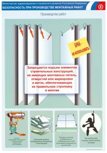 Комплект плакатов Безопасность при производстве монтажных работ. (8 листов, ламинат). А2 (450x610 мм)