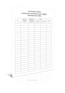 Карточка учета выдаваемых документов и дел с грифом «Коммерческая тайна»