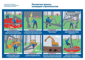 Плакат Расчистка трассы, площадки строительства