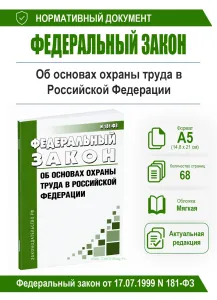 Об основах охраны труда в Российской Федерации. Федеральный закон от 17.07.1999 N 181-ФЗ