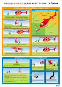 Плакат Меры безопасности при работе с вертолётами