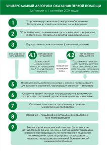 Плакат Универсальный алгоритм оказания первой помощи