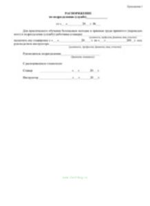 Распоряжение по подразделению (службе)