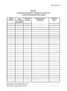 Отчет о проделанной работе группы по контролю за работой водителей на линии