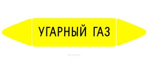 Самоклеящийся маркер Угарный газ (26 х 126 мм, без ламинации) для использования внутри помещений