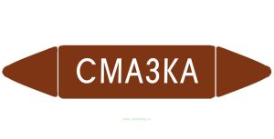 Самоклеящийся маркер Смазка (74 х 358 мм, с ламинацией) для использования на наружных трубопроводах