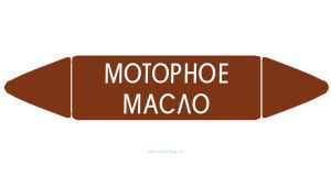 Самоклеящийся маркер Моторное масло (74 х 358 мм, с ламинацией) для использования на наружных трубопроводах