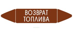 Самоклеящийся маркер Возврат топлива (52 х 252 мм, без ламинации) для использования внутри помещений