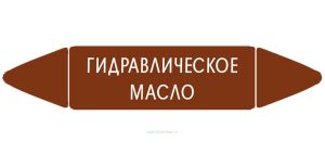 Самоклеящийся маркер Гидравлическое масло (52 х 252 мм, без ламинации) для использования внутри помещений