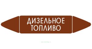 Самоклеящийся маркер Дизельное топливо (74 х 358 мм, с ламинацией) для использования на наружных трубопроводах