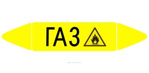 Самоклеящийся маркер Газ, легковоспламеняющиеся вещества (26 х 126 мм, без ламинации) для использования внутри помещений