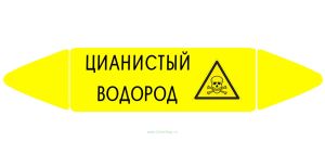 Самоклеящийся маркер Цианистый водород, ядовитые вещества (74 х 358 мм, без ламинации) для использования внутри помещений