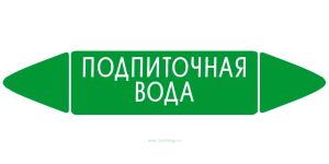 Самоклеящийся маркер Подпиточная вода (26 х 126 мм, без ламинации) для использования внутри помещений
