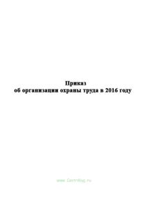 Приказ об организации охраны труда в 2017 году