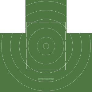 Мишень для пулевой стрельбы. Мишень № 4с Грудная фигура с кругами