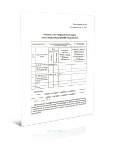Контрольно-операционная карта постановки образца ВВТ на хранение