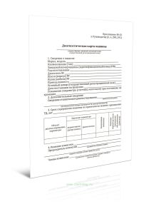 Диагностическая карта машины