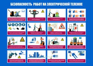 Плакат Безопасность работ на электрической тележке